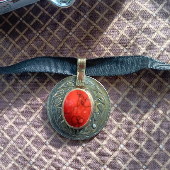 Coin necklace w/ orange stone & silver charm bracelet nwts in box. - Picture 2 of 7